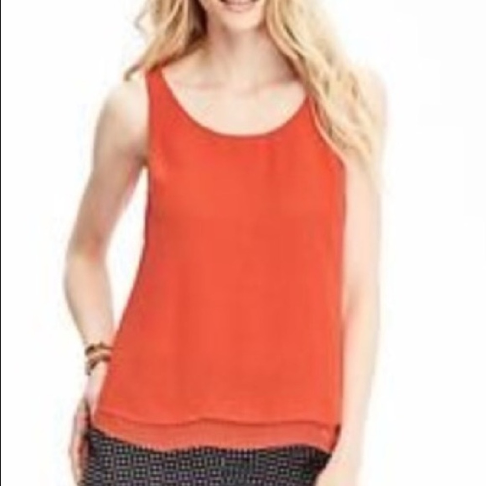 NWOT Old Navy Red Double Layered Chiffon Tank Top